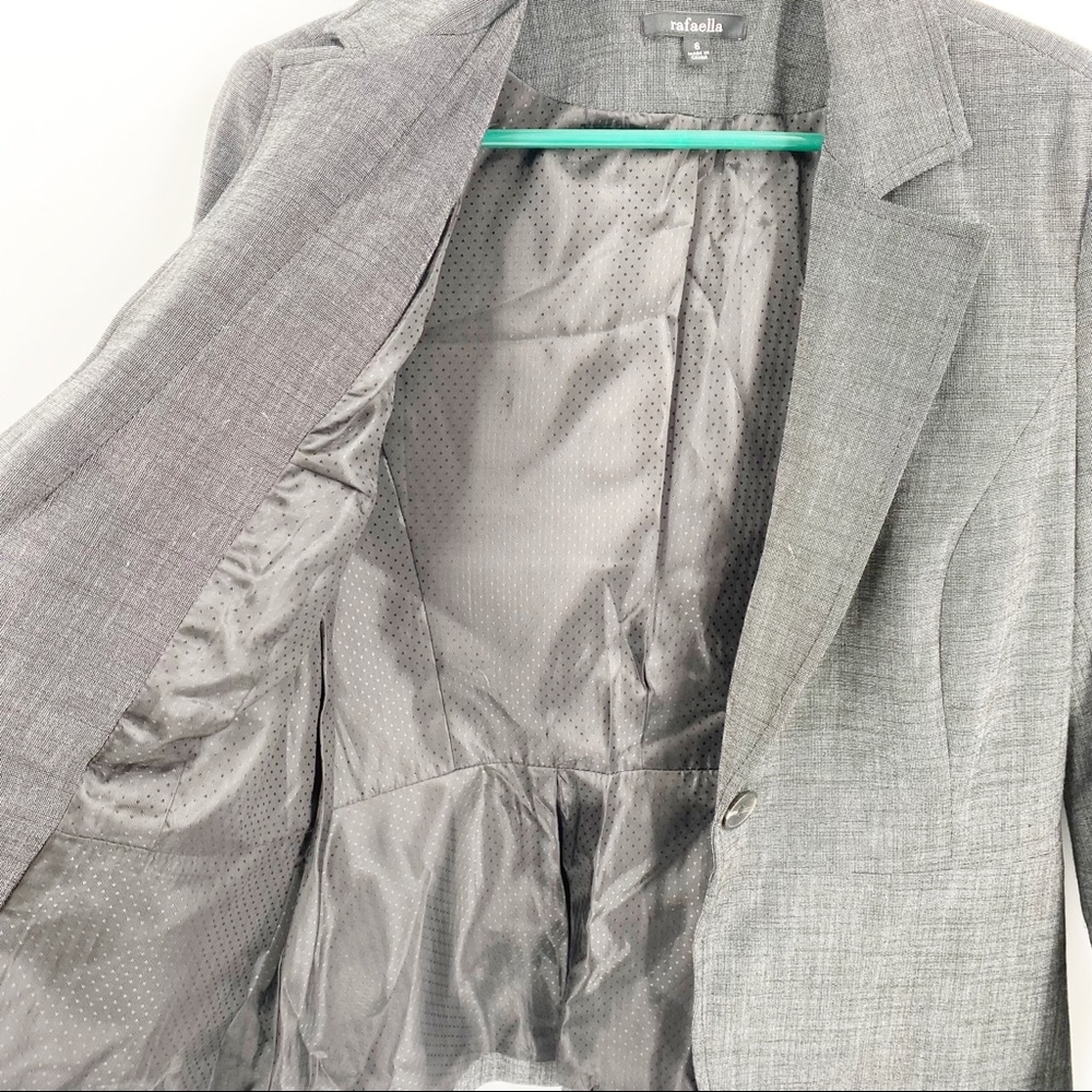 Rafaella Button Front Fitted Gray Jacket Size 6 - Picture 4 of 5